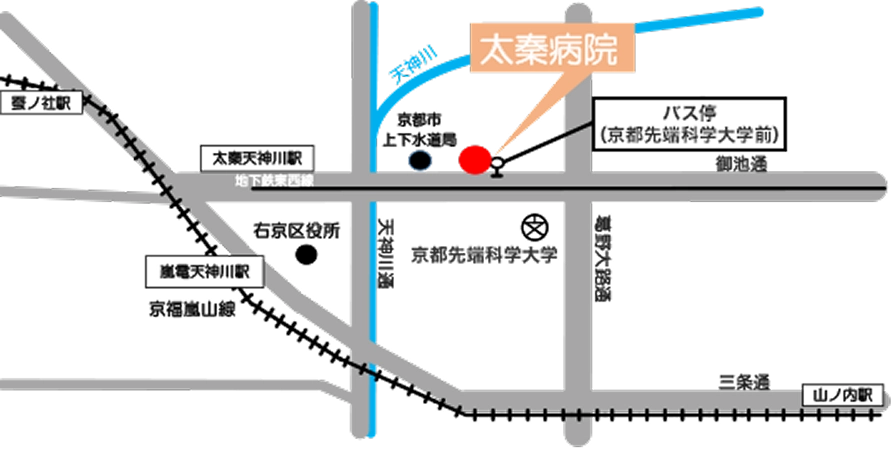 太秦病院マップ